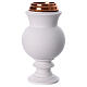 Vase rond pour tombe en marbre synthétique blanc s1