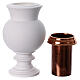 Vase rond pour tombe en marbre synthétique blanc s2