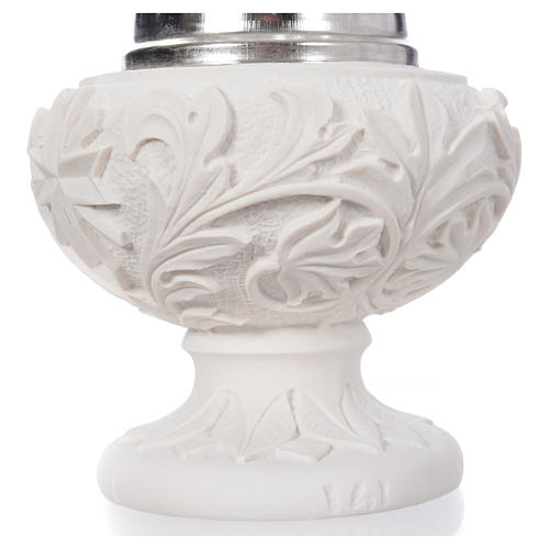 Light holder with flowers in reconstituted marble 2