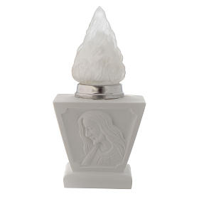 Light holder for cemetery, in reconstituted white marble, Jesus