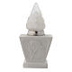 Light holder for cemetery, in reconstituted white marble, Jesus s1