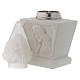 Light holder for cemetery, in reconstituted white marble, Jesus s4