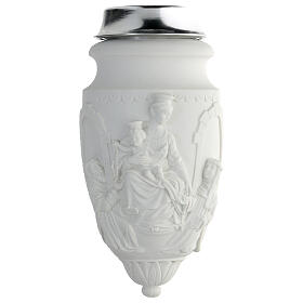 Vase à fixer Vierge et Enfant marbre synthétique