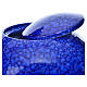 Cremation urn, square in enamelled porcelain, Blue Murano model s3
