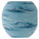 Cremation urn in porcelain, hand painted blue design s2