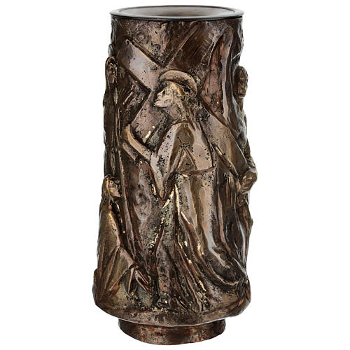 Flower vase in bronzed brass with basin 3