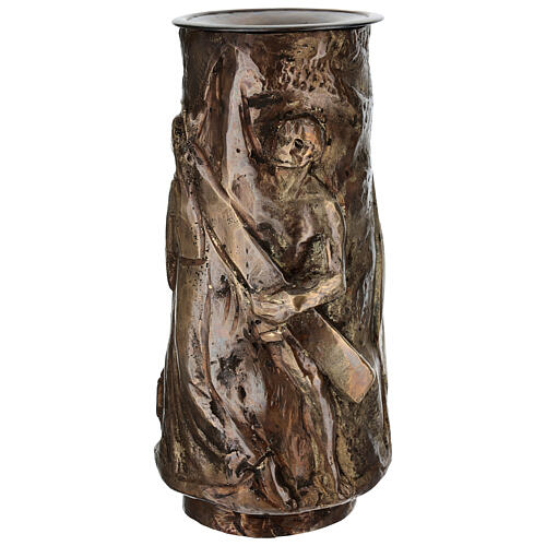 Flower vase in bronzed brass with basin 4