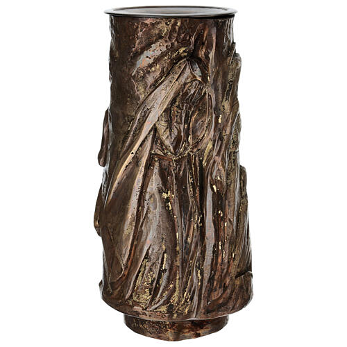 Flower vase in bronzed brass with basin 5