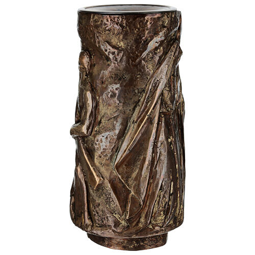 Flower vase in bronzed brass with basin 7