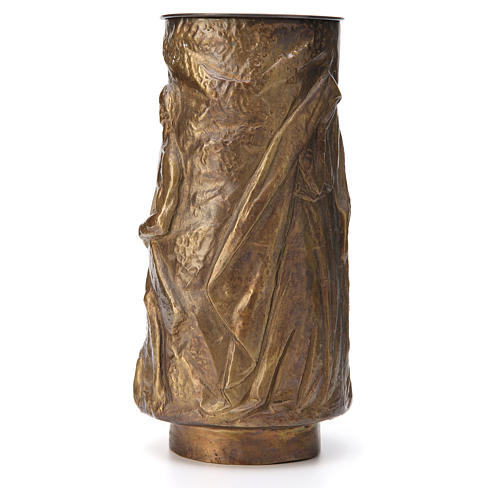 Vase fleur cimetière laiton bronzé avec bac 3