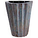 Vaso cimitero ottone bronzato plissettato e vasca s1