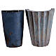 Vaso cimitero ottone bronzato plissettato e vasca s4