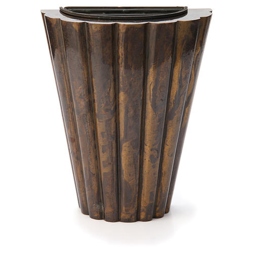 Flower vase bronzed brass, striped 1