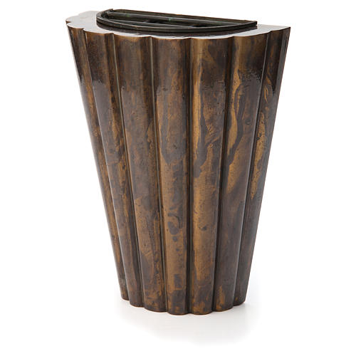 Flower vase bronzed brass, striped 2