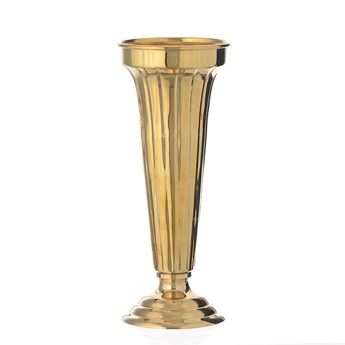 Flower vase chiseled brass 22cm 1