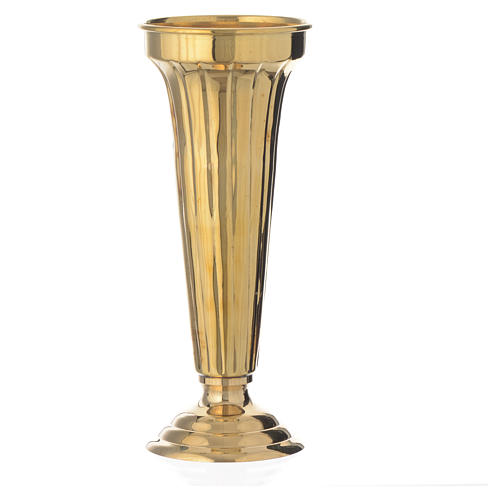 Flower vase chiseled brass 26cm 1