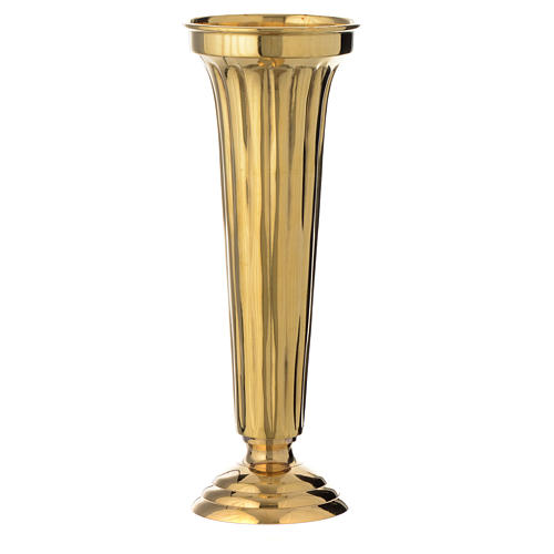 Flower vase chiseled brass 30cm 1