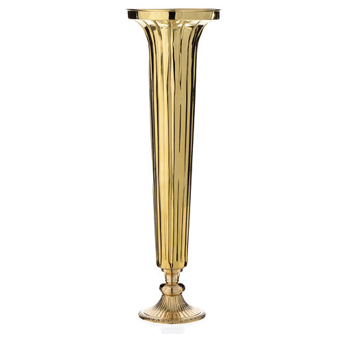 Flower vase chiseled brass 60cm 1