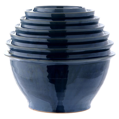 Aschenurne Keramik blauen Welle 1