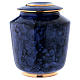 Aschenurne Keramik blau und gold s1