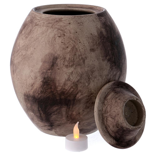Urna funeraria in ceramica con decoro Pietra 3