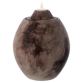 Artigos Funerários: Urna funerária em cerâmica com decoração Pedra