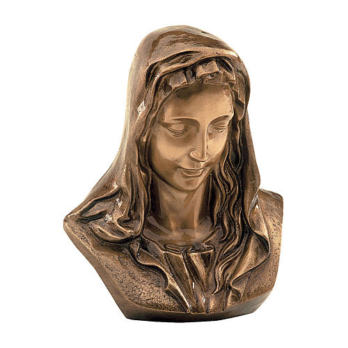 Placa Busto Nossa Senhora Bronze 32x28 cm PARA EXTERIOR  1