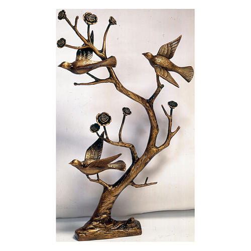 Branch with doves statue in bronze 75 cm for OUTDOOR USE 1