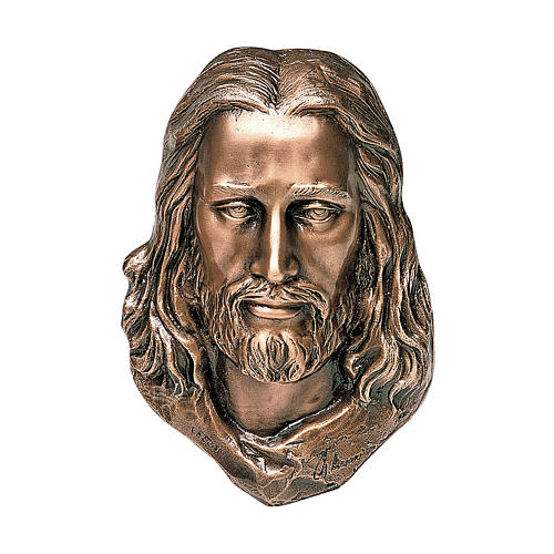 Face of Christ bronze bas-relief 35x35 cm for OUTDOOR USE 1