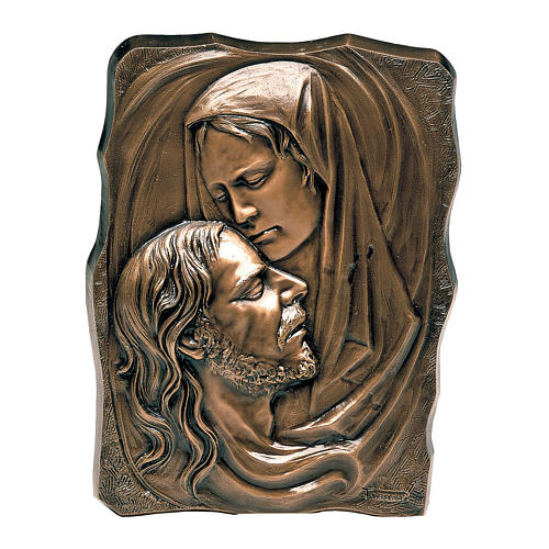 Plaque with Detail of the Pietà in bronze 60x45 cm for EXTERNAL USE 1