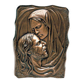 Bronze bas-relief with faces of the Pietà 60x45 cm for OUTDOOR USE