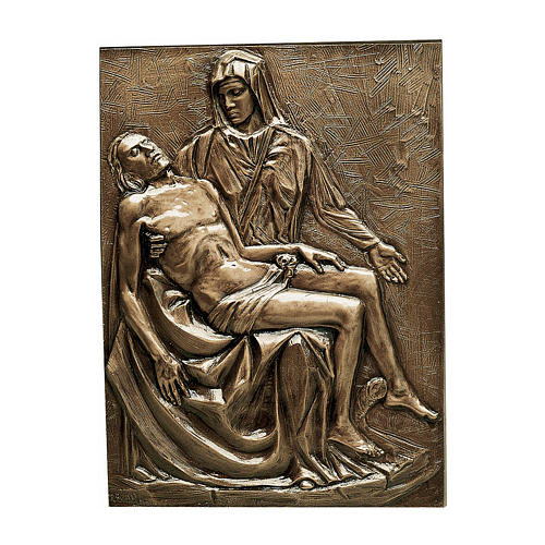 Plaque of the Pietà in bronze 65x50 cm for EXTERNAL USE 1