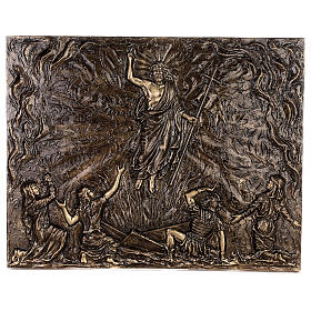 Plaque of the Resurrection of Christ in bronze 75x100 cm for EXTERNAL USE