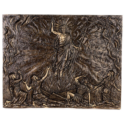 Placa Resurrección de Cristo bronce 75x100 cm para EXTERIOR 1