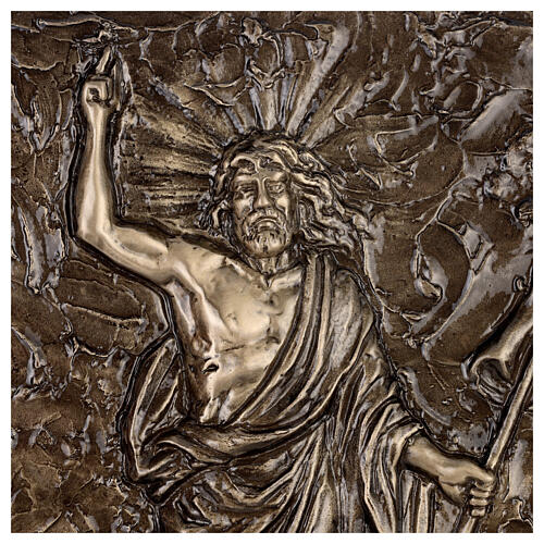 Placa Resurrección de Cristo bronce 75x100 cm para EXTERIOR 2