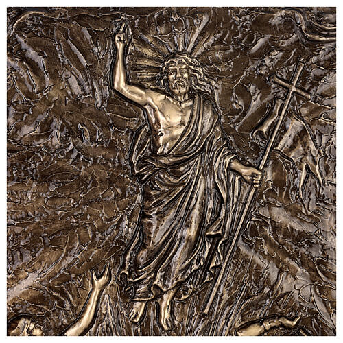 Placa Resurrección de Cristo bronce 75x100 cm para EXTERIOR 4