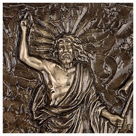 Resurrection of Christ bronze bas-relief 75x100 cm for OUTDOOR USE