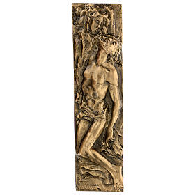 Plaque of Mary with dead Christ in bronze, 50x30 cm for OUTDOORS