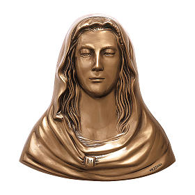 Plaque with Face of the Virgin Mary in bronze 35x35 cm for EXTERNAL USE