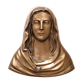 Targa Volto Madonna in bronzo 35x35 cm per ESTERNO