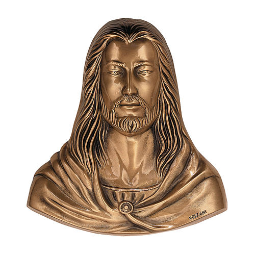 Placa Rosto de Jesus Cristo Salvador do Mundo Bronze 35x35 cm PARA EXTERIOR  1