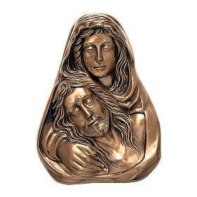 Detailed close-up of Pietà in bronze, 50x35 cm for OUTDOORS