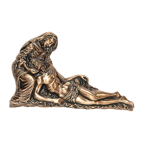 Plaque Déposition du Christ mort bronze 30x50 cm pour EXTÉRIEUR 1