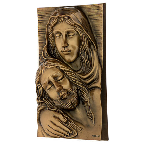 Close-up of the Pietà in bronze 35x20 cm for EXTERNAL USE 4