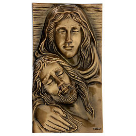Placa primeiro plano Pietà em bronze 35x20 cm para EXTERIOR
