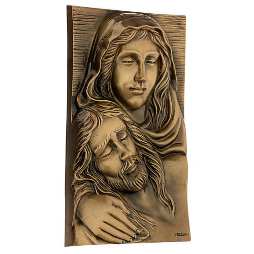 Placa primeiro plano Pietà em bronze 35x20 cm para EXTERIOR 3
