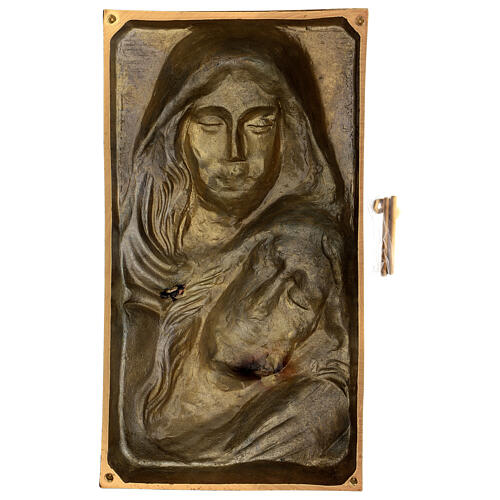 Placa primeiro plano Pietà em bronze 35x20 cm para EXTERIOR 5
