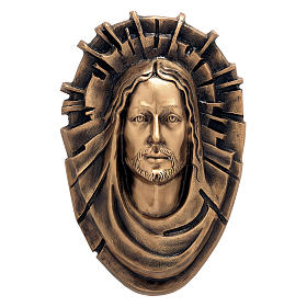 Plaque with Face of Resurrected Christ in bronze 45x30 cm for EXTERNAL USE