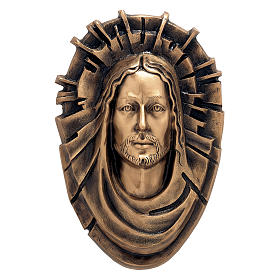 Placa Cara de Cristo Resucitado bronce 45x30 cm para EXTERIOR