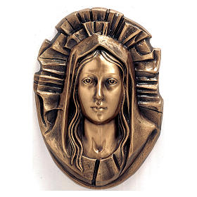 Placa Cara Virgen con nimbo bronce 45x30 cm para EXTERIOR